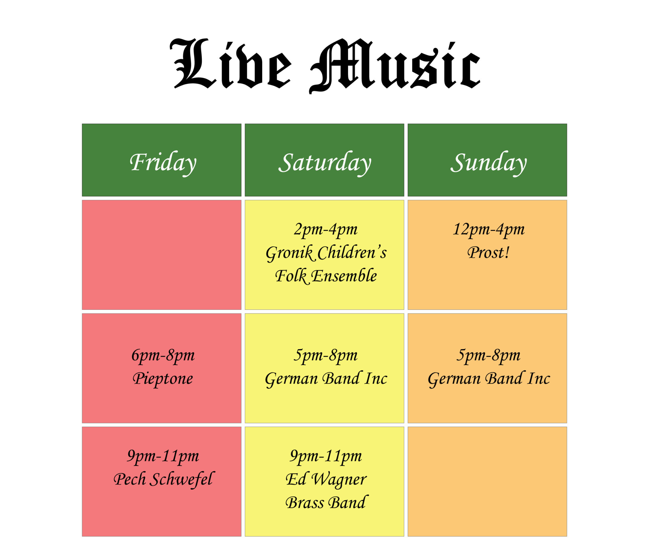 Band-Schedule